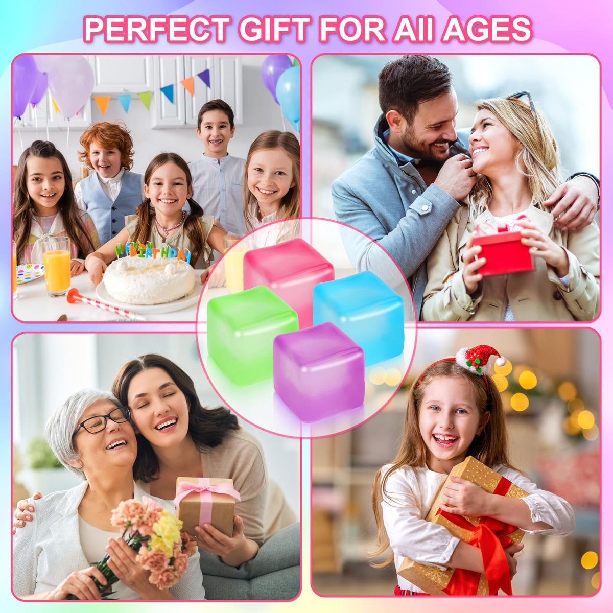 Siwarm Stress Cubes product display highlights the four-pack design