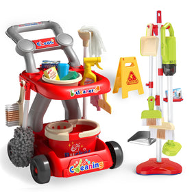 Siwuoke Kids Cleaning Toy Set cart for organized pretend play and role modeling