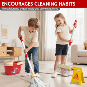 Siwuoke Kids Cleaning Toy Set dustpan enhances pretend tidying and focus