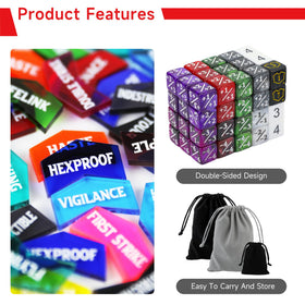 SIXPOINTS D20 dice set and counters support quick reference.