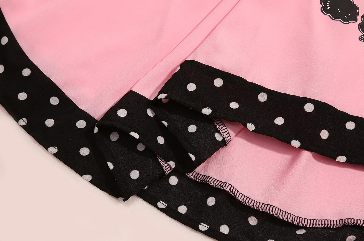 SIZGAROOT 50s poodle-pattern socks coordinate with the dress for cute finishes.