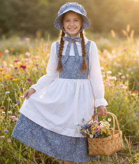 SIZGAROOT colonial dress and bonnet ensemble for an authentic period look during school plays.