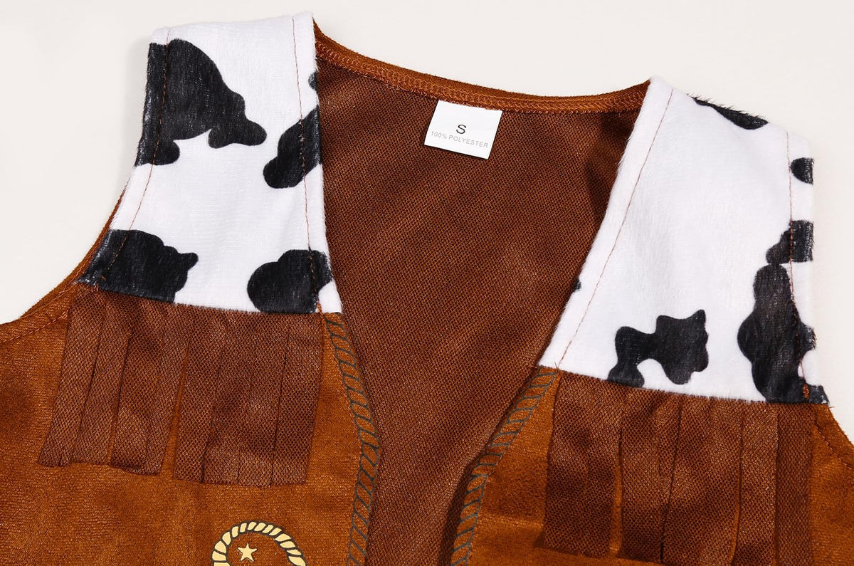 SIZGAROOT cowboy costume vest showcasing authentic Western styling for kids.