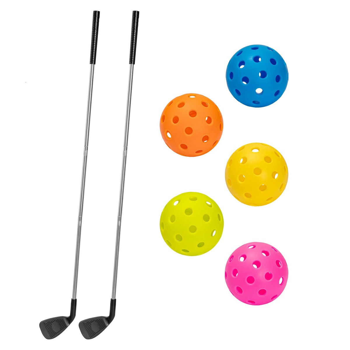 SJEhome backyard golf set with 2 clubs and 5 balls for versatile indoor or outdoor play