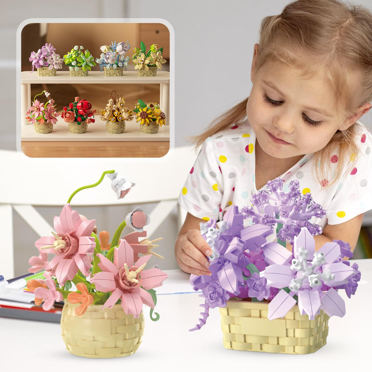 SJIADA Flower Blocks Daffodils: cheerful blooms to brighten wall or desk corners.