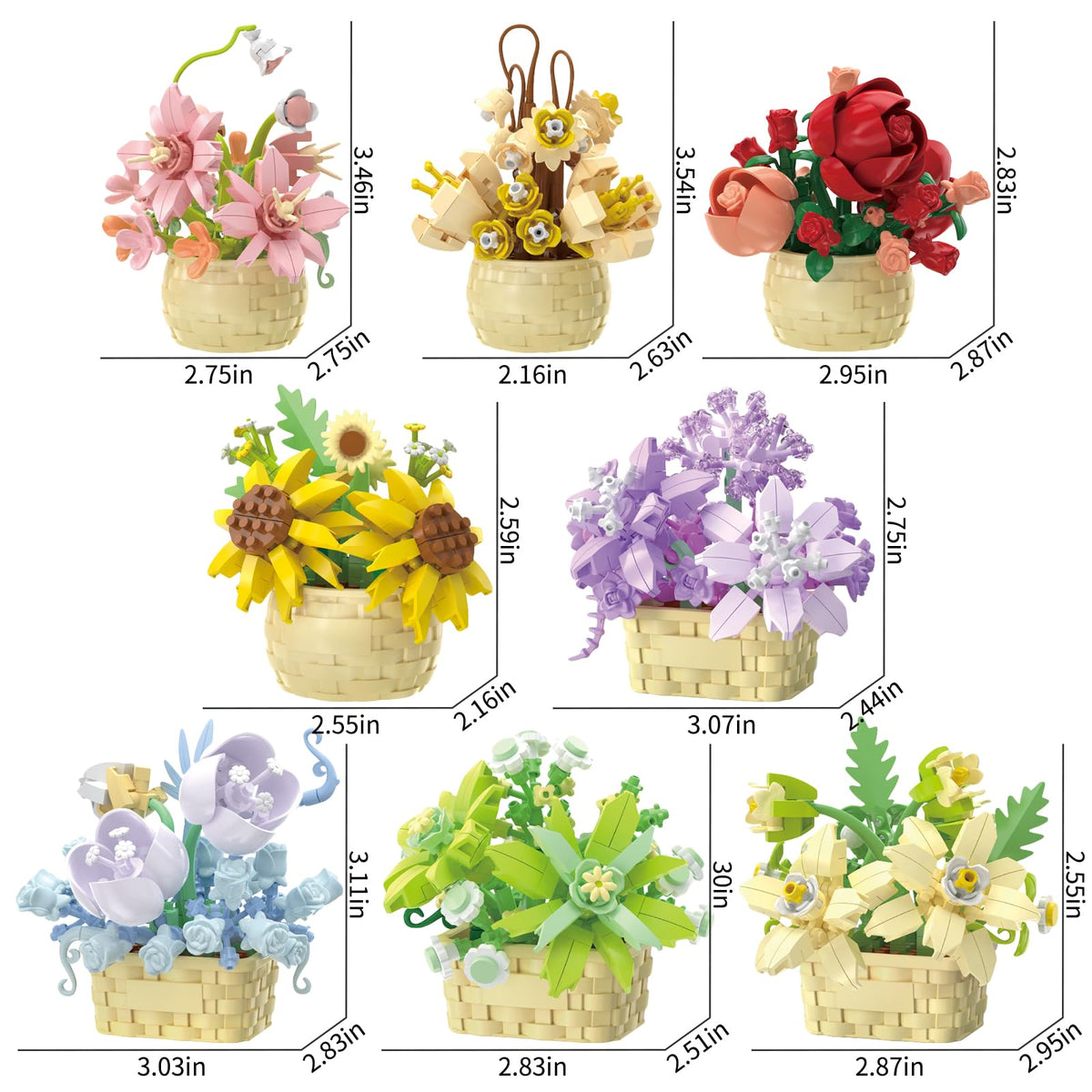 SJIADA Flower Blocks Jasper: vibrant miniature bloom for living space decor.