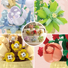 SJIADA Flower Blocks Sunflowers: bright desk decor and a playful building experience.