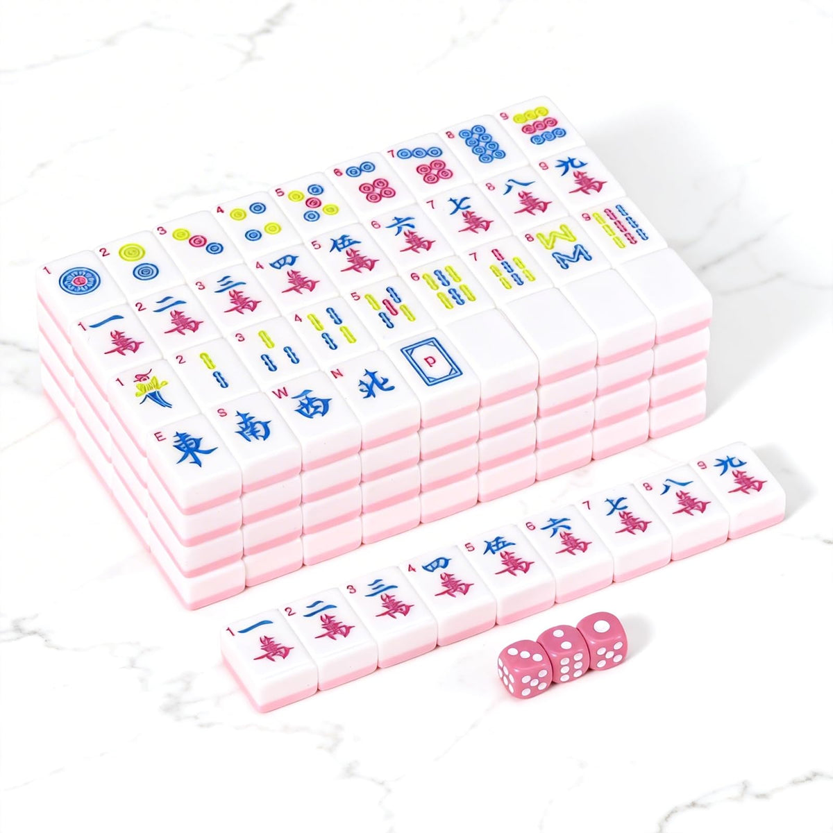 SJKHGU American Mahjong ivory white 166-tile set ready to play.