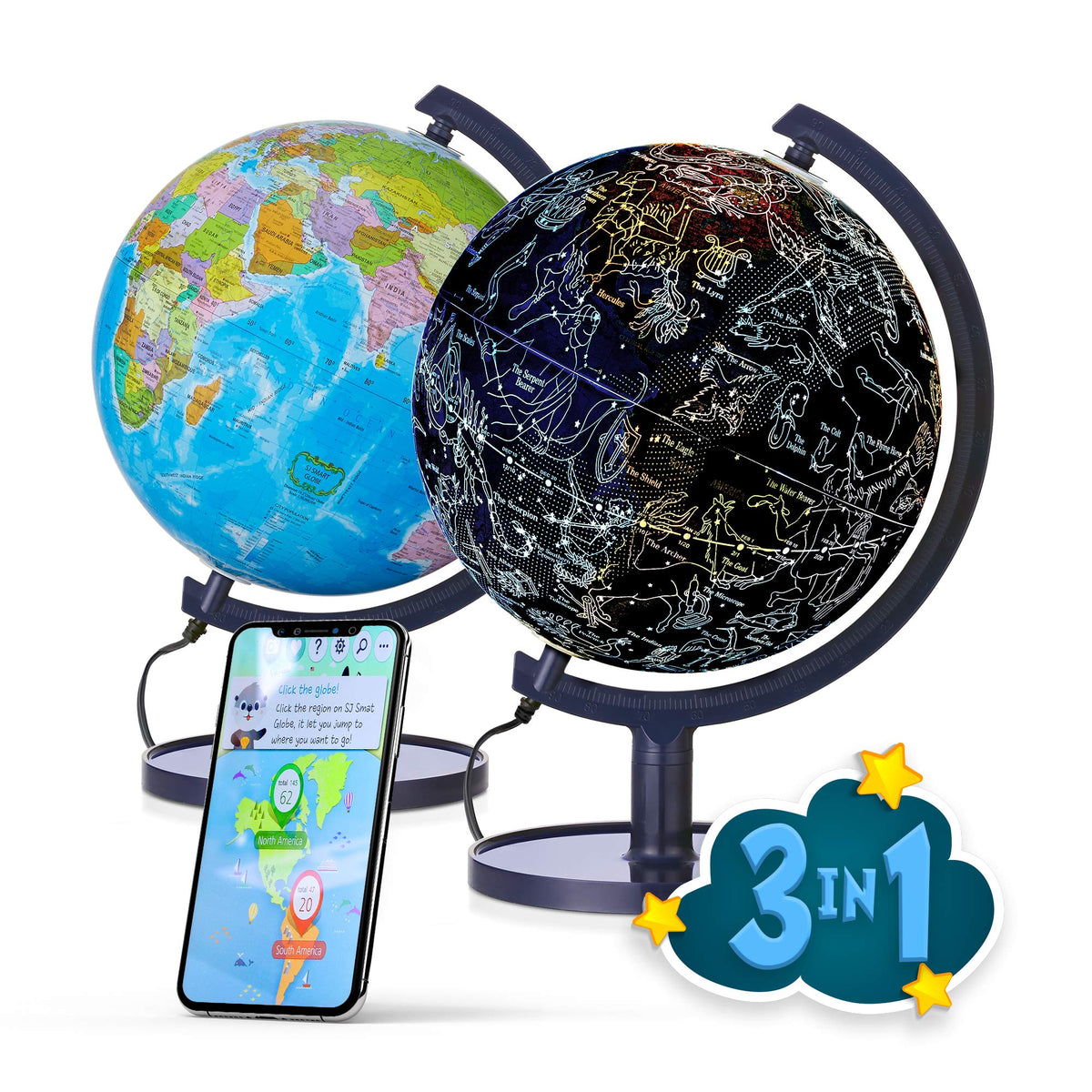 SJSMARTGLOBE interactive globe earth detail for hands-on geography learning