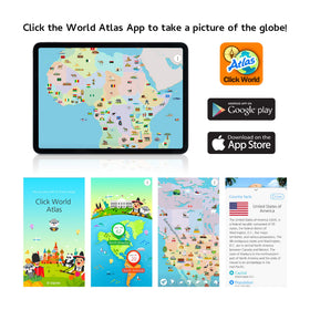 SJSMARTGLOBE oceans-mountains-detailed-map reveals natural features for storytelling