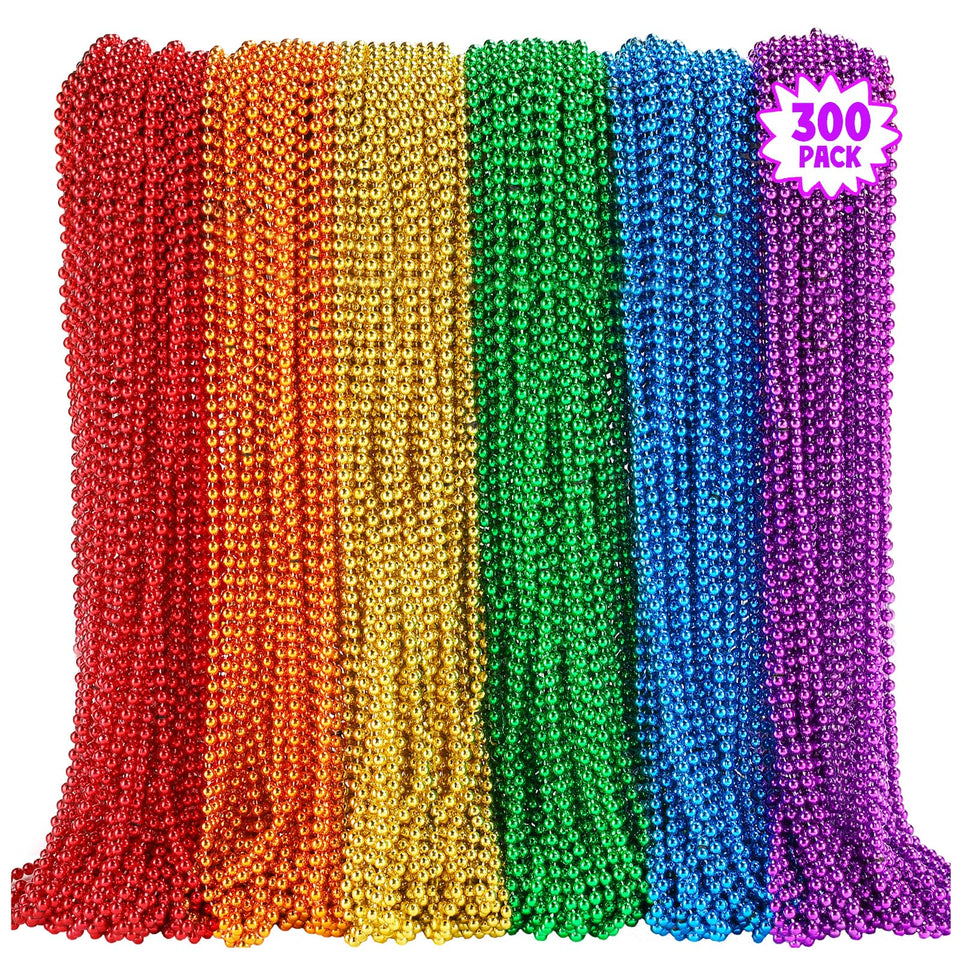 skaqwuan rainbow beads necklace, 33 inch, ideal for Pride parades and group celebrations.