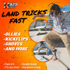 SkaterTrainer safety-focused wheels protection during concrete skate practice.