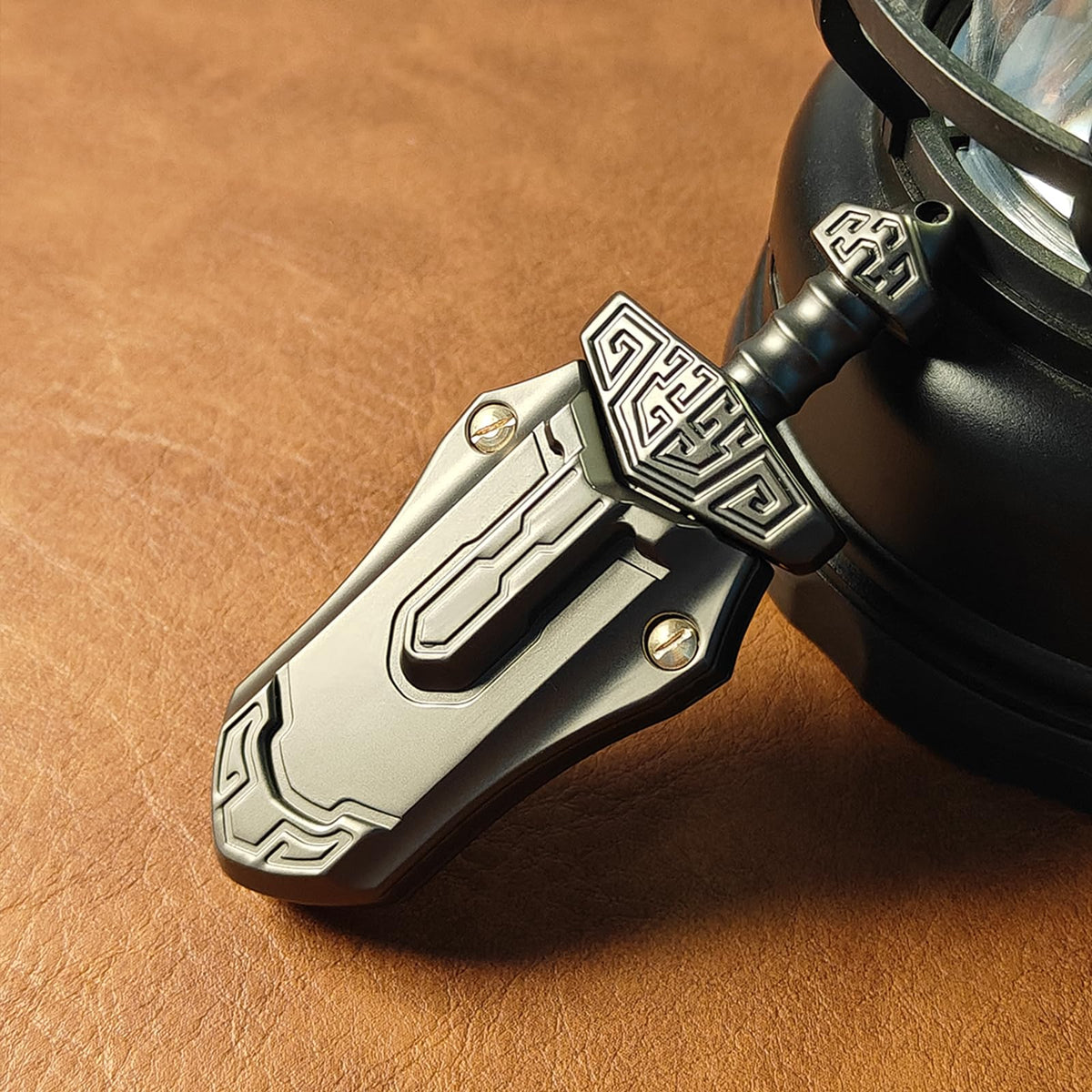 The SKEDC sword fidget slider side view highlights portability for desk use and calm moments.