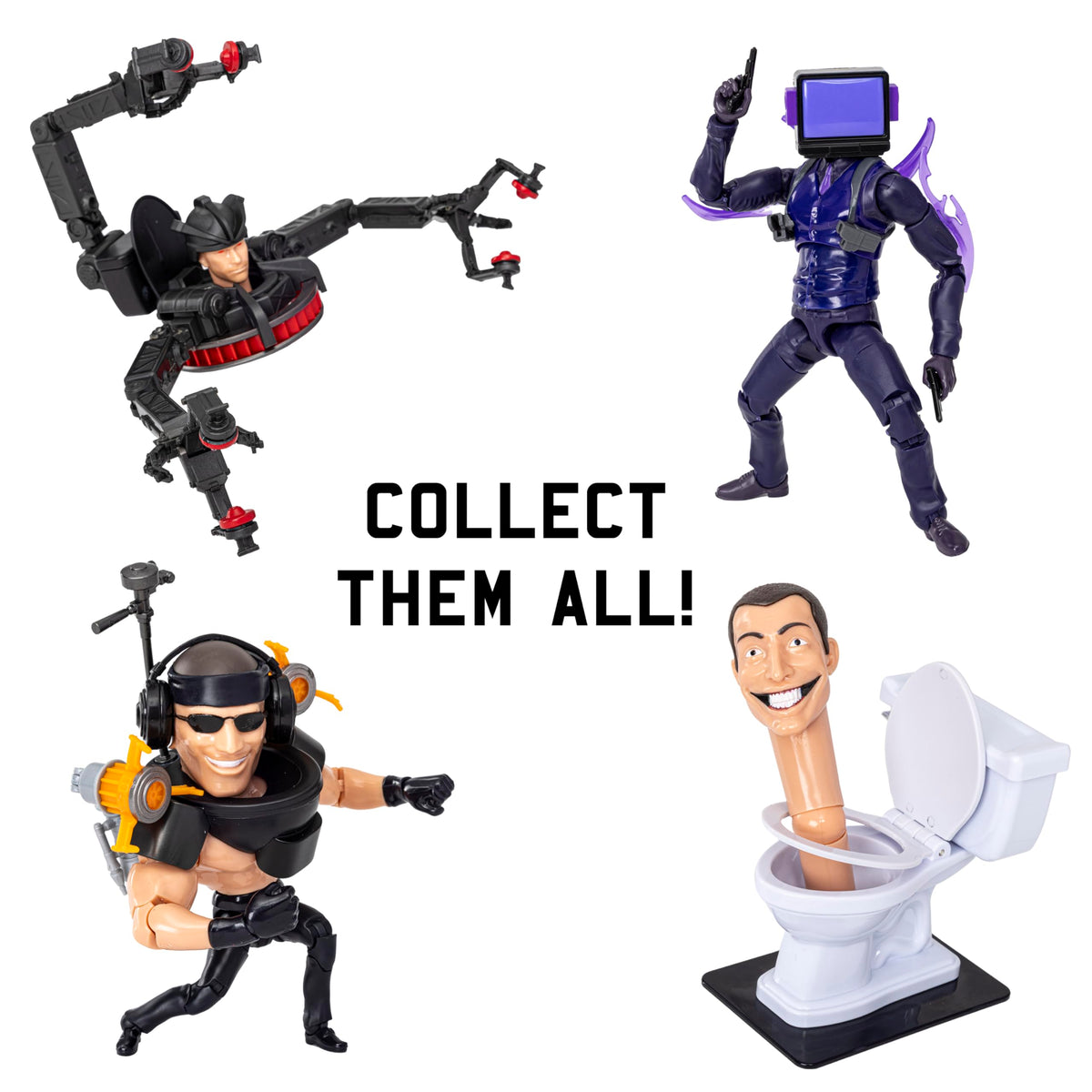 Skibidi Toilet Deluxe Figure Series 2 figure pose highlights articulation for dynamic setups