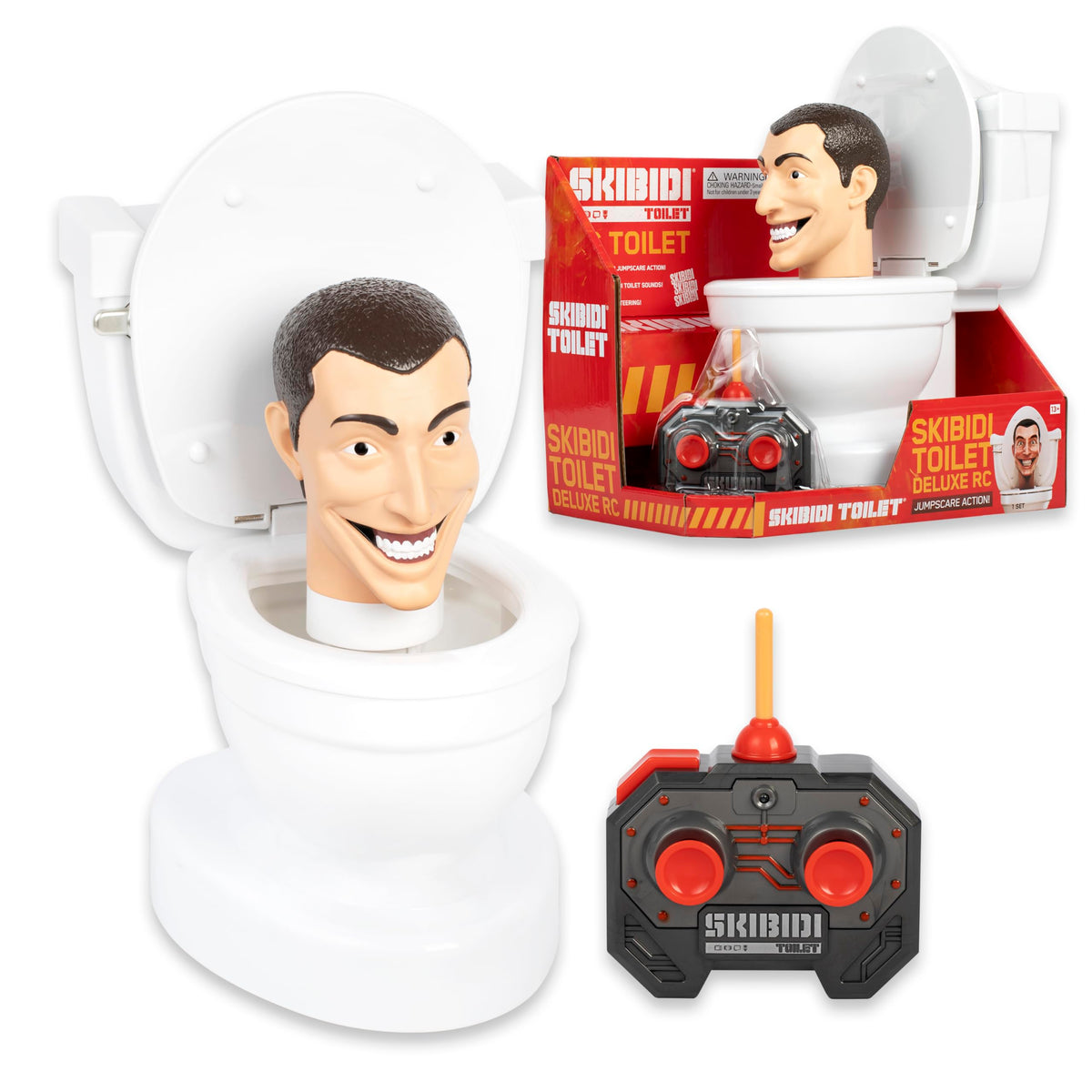 Official Skibidi Toilet Deluxe RC in battle ready pose for imaginative play