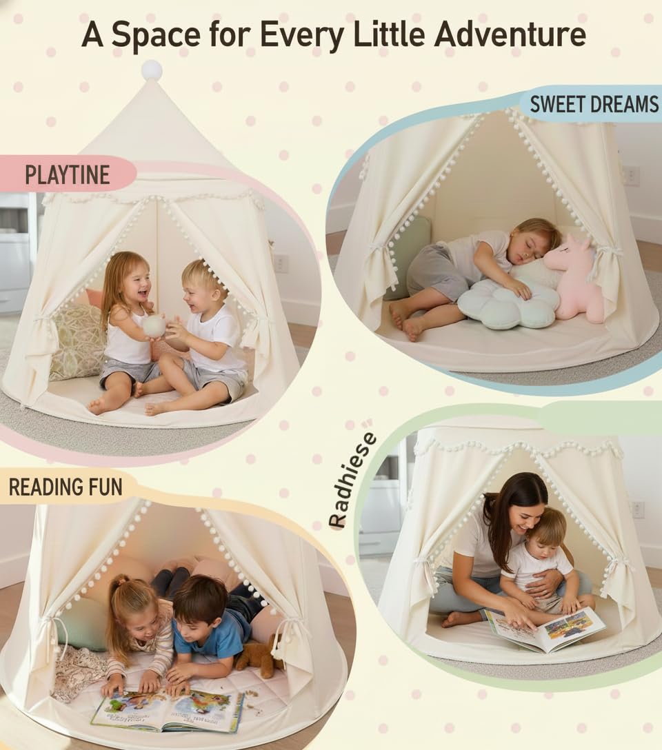 SKIEXOAD Kids Play Tent breathable CirculAir fabric keeps air circulating.