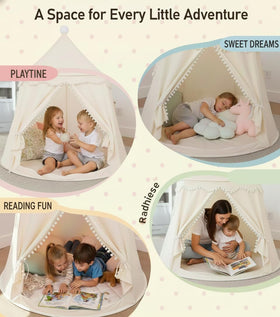 SKIEXOAD Kids Play Tent breathable CirculAir fabric keeps air circulating.