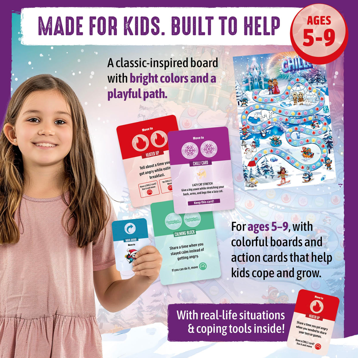 SkillEase CHILL calm-down cards guide children through steps to relax