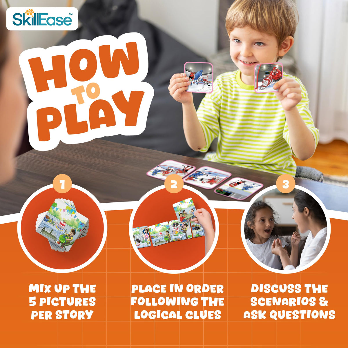 SkillEase SKILLEASE Story Cues 2 50-card set, reusable learning cards