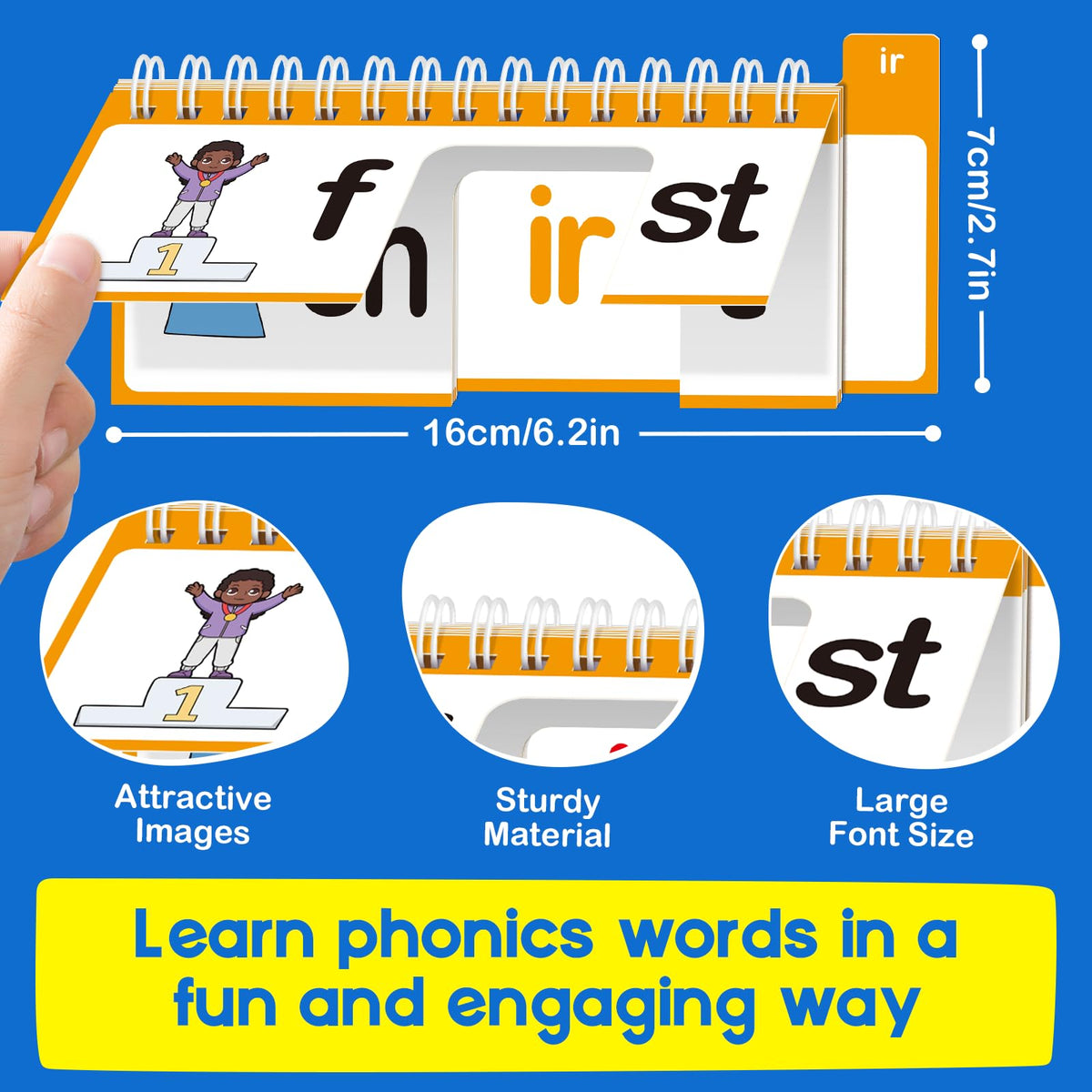SkilLify 40 Read and Rhyme Flip Books spread helps kids recognize phonics patterns through vivid illustrations.