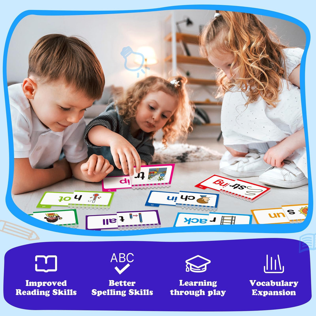SkilLify rhyming flip activities connect sounds to spelling for kids