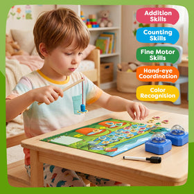 SkilLify dry-erase board for writing and erasing math problems.