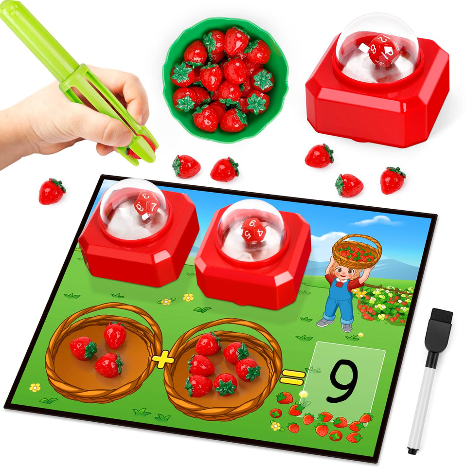 SkilLify Math Board Games with dice-poppers engage hands-on addition practice.