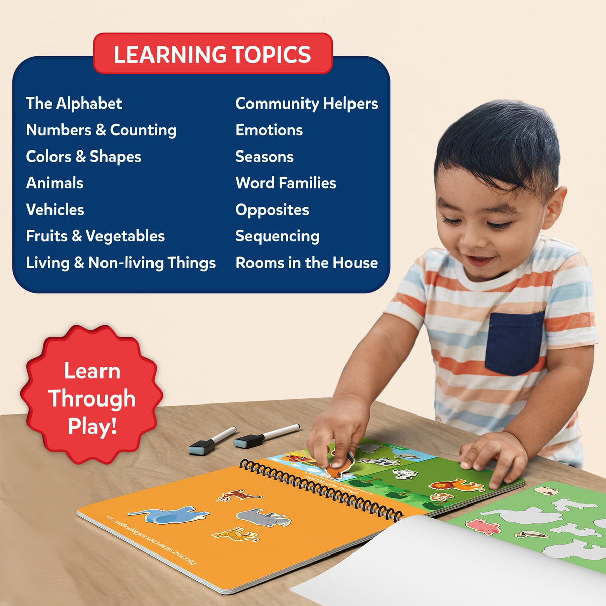 16 themes cover alphabets, numbers, emotions, seasons, and more.