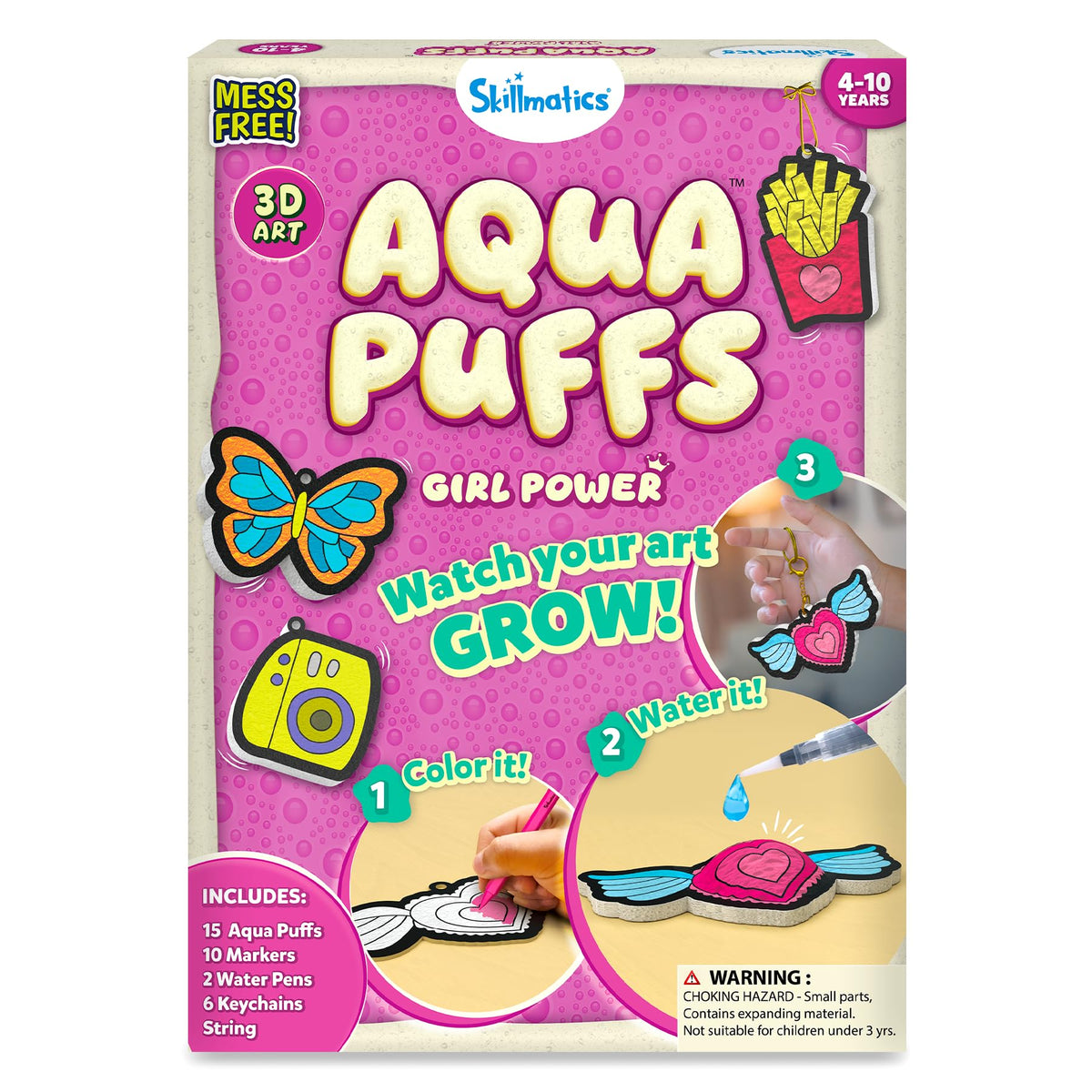 Skillmatics Aqua Puffs 3D art colors ready to puff into vibrant, display-worthy pieces.