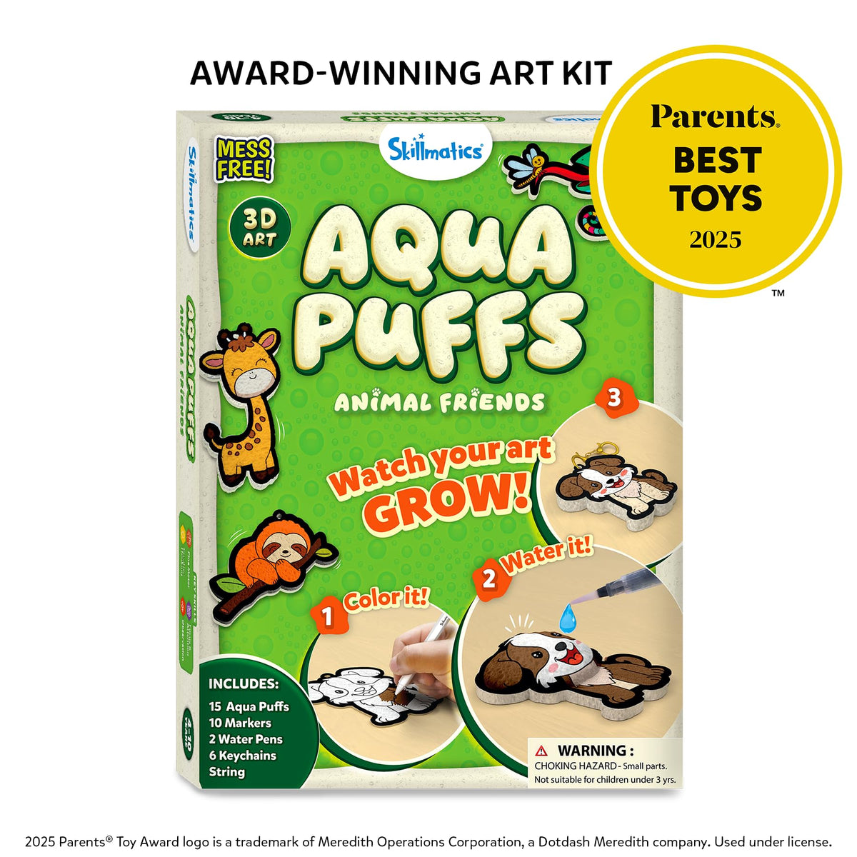 Skillmatics Aqua Puffs drying and display ready puff artwork