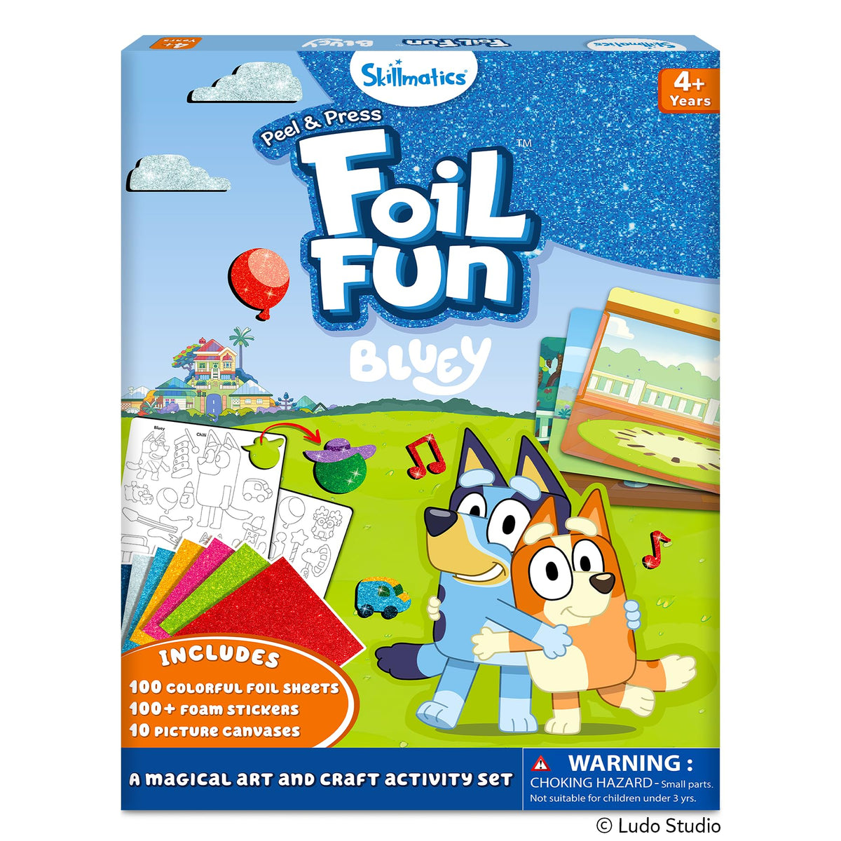 Skillmatics Bluey Foil Fun activity pack sparks creativity with kid-friendly foil art