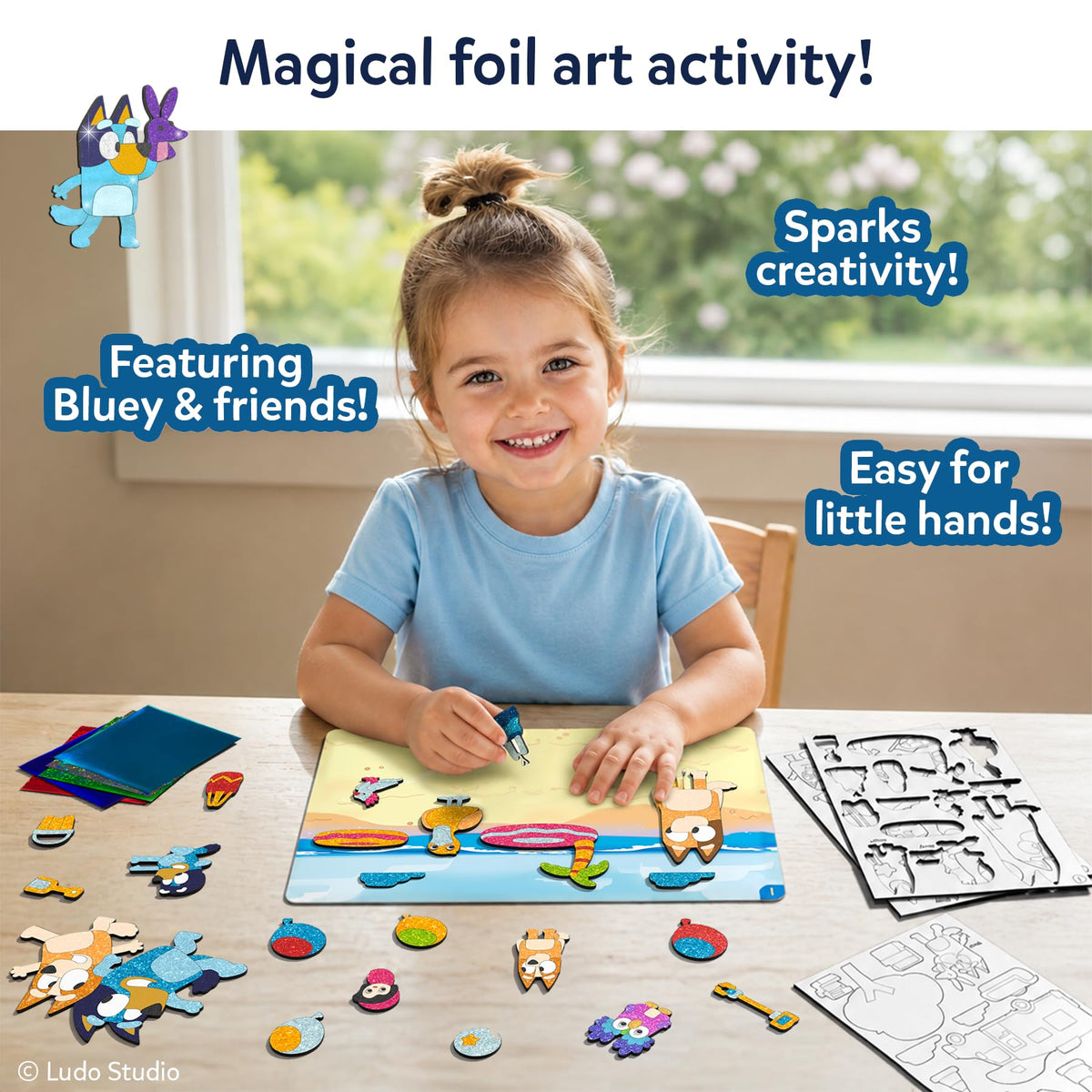 Skillmatics Bluey Foil Fun canvases set of ten for imaginative scenes