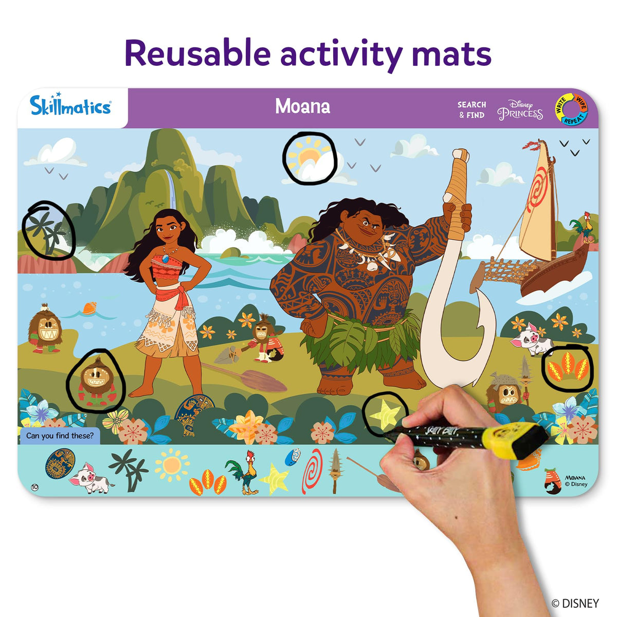 Skillmatics Disney Princess dry-erase markers set for reusable learning