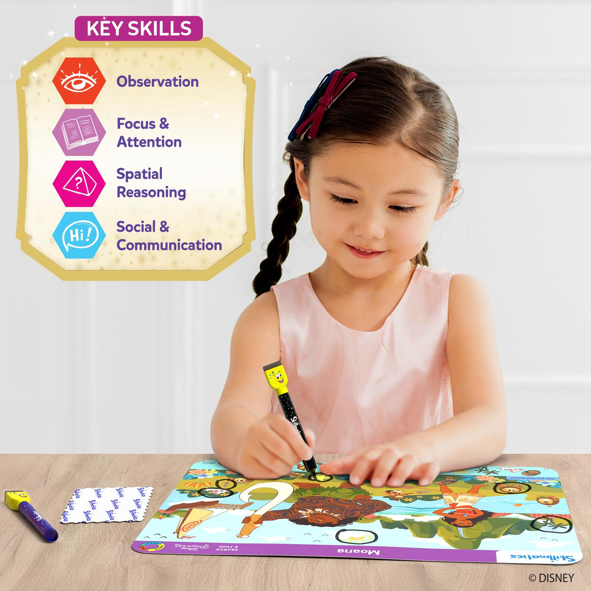 Skillmatics Disney Princess learning setup ready for kids' study area