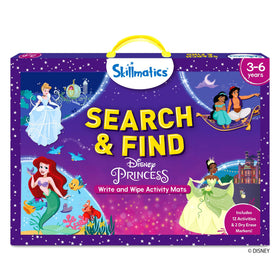 Skillmatics Disney Princess search and find mats front scene helps kids boost observation skills