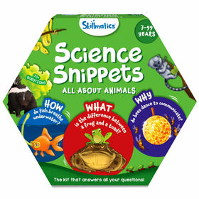 Skillmatics flash cards cover with animal snippets for engaging science exploration.