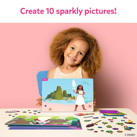 Skillmatics Foil Fun Disney Princess foil sheets add shiny details for mess-free crafts.