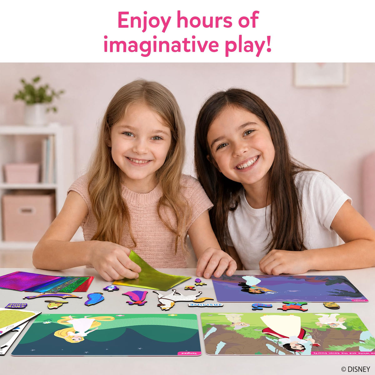 Skillmatics Foil Fun Disney Princess mess-free setup is ideal for home or travel.