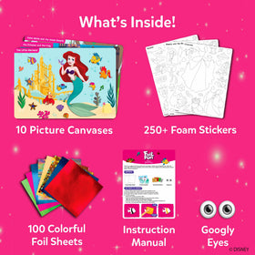 Skillmatics Foil Fun Disney Princess picture canvases guide kids through colorful scenes.