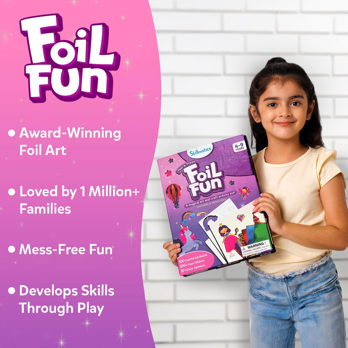 Skillmatics Foil Fun foam stickers adding color and texture to crafts