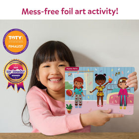 Skillmatics Foil Fun color stickers and foil sheets spark imagination during crafts.
