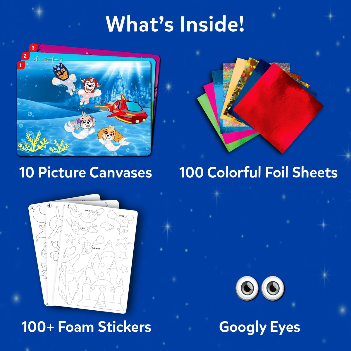 Skillmatics Foil Fun Paw Patrol Skye scene bright and travel-friendly