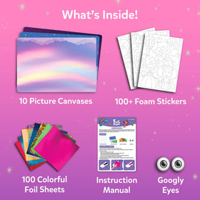 Skillmatics Foil Fun picture canvases featuring unicorns and princesses for story art