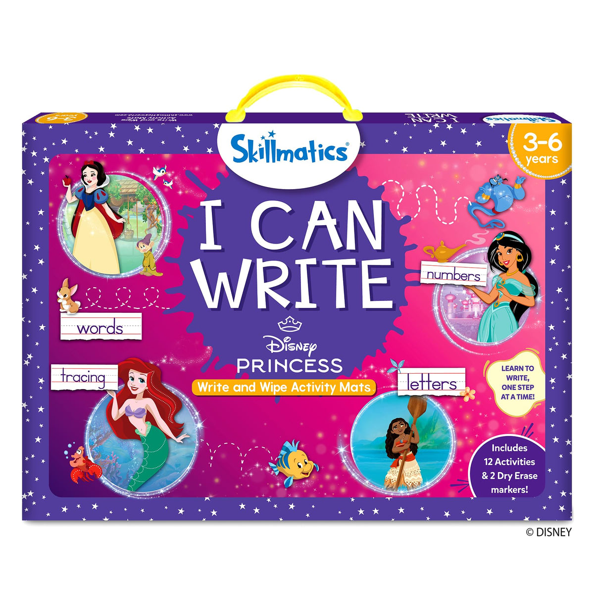 Skillmatics I Can Write Disney Princess mats front view for handwriting practice