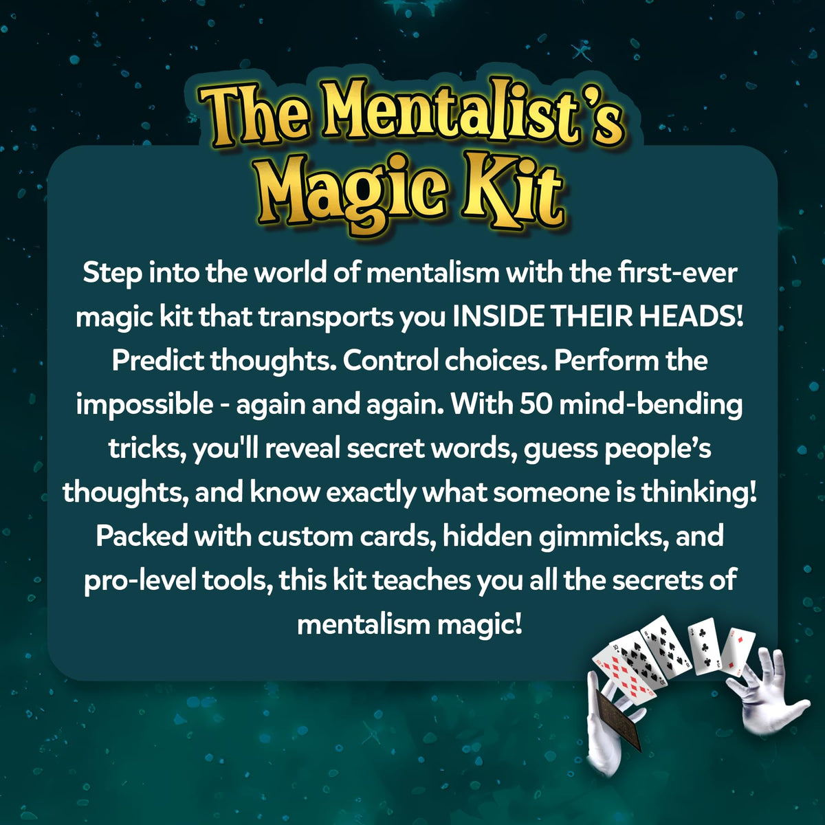 Two decks of Skillmatics magic cards included in the kit