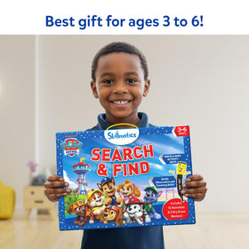 Skillmatics Paw Patrol child circles hidden items to boost observation.