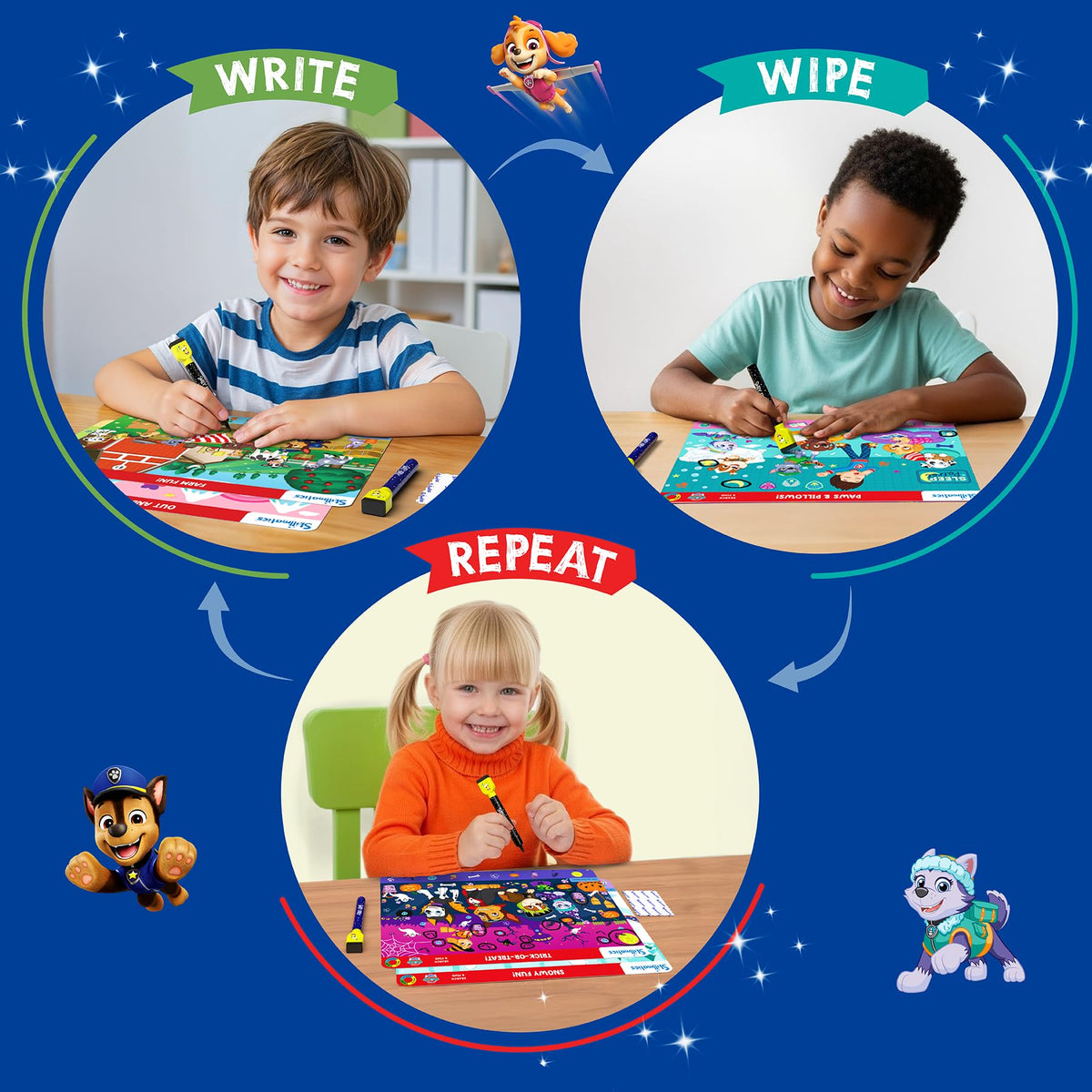 Skillmatics Paw Patrol duster cloth simplifies cleanup between activities.