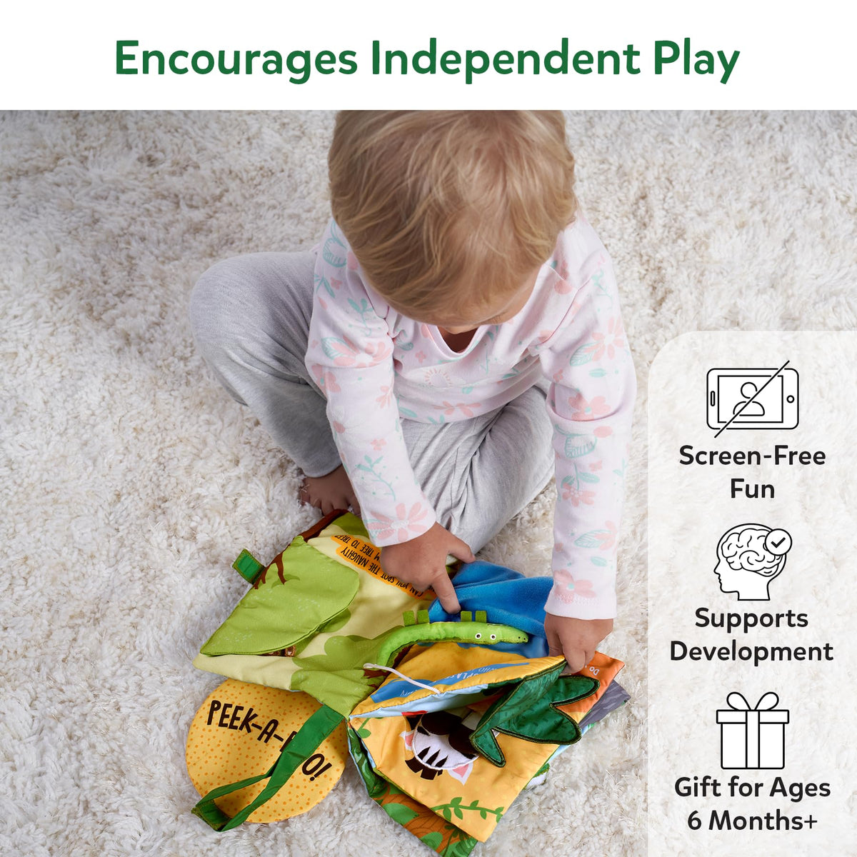 Skillmatics Peek-A-Boo Jungle Book colorful pages to support color recognition