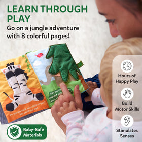 Skillmatics Peek-A-Boo Jungle Book crinkle pages providing tactile and auditory cues