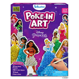 Skillmatics Poke-in Art Disney Princesses fabric squares for colorful, mess-free crafting.
